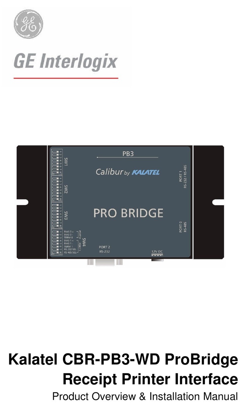 GE Interlogix Calibur CBR-PB3-WD installation guide