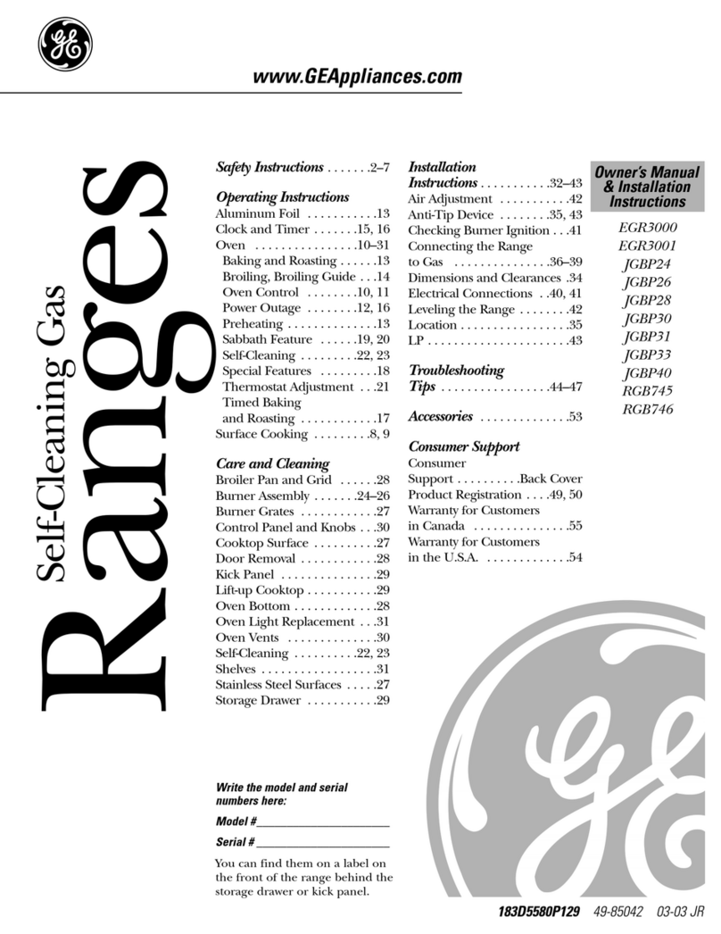 GE EGR3000 Owner's Manual & Installation Instructions