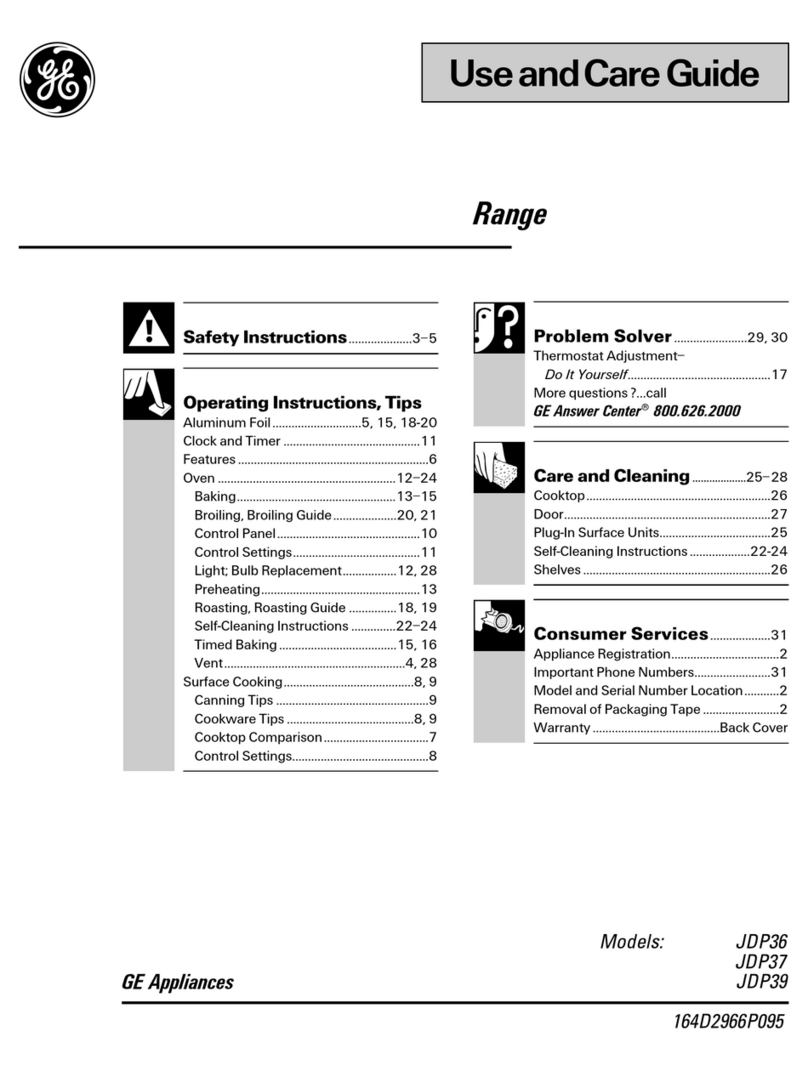 GE JDP37 Use and care guide