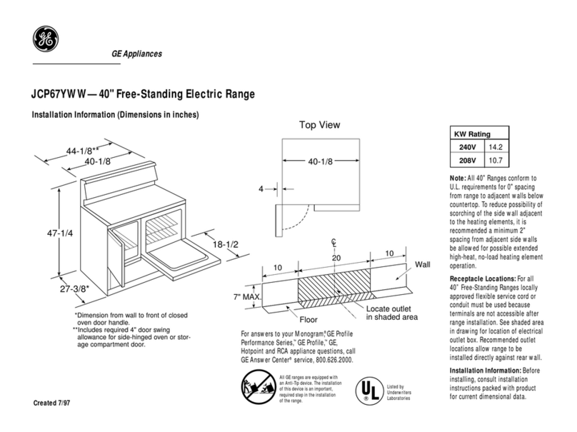 GE JCP67YWW Service manual