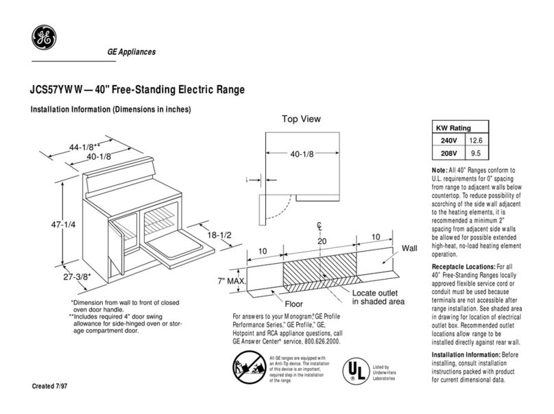 GE JCS57YWW Service manual