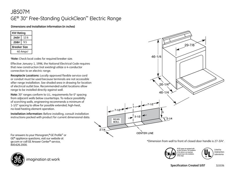 GE JBS07MBB Dimensions and installation information