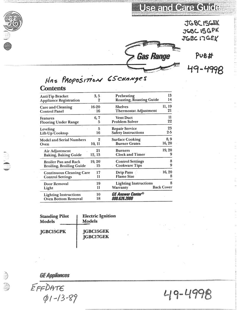 GE JGBC15GEK User manual