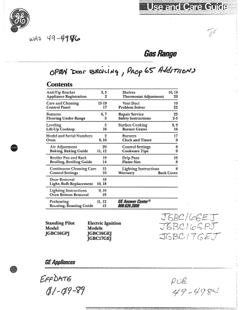 GE JGBC16GPJ User manual