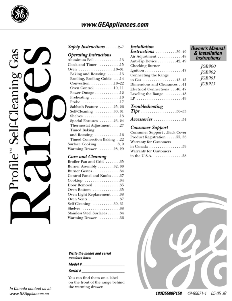 GE Appliances Profile JGB905 Owner's Manual & Installation Instructions