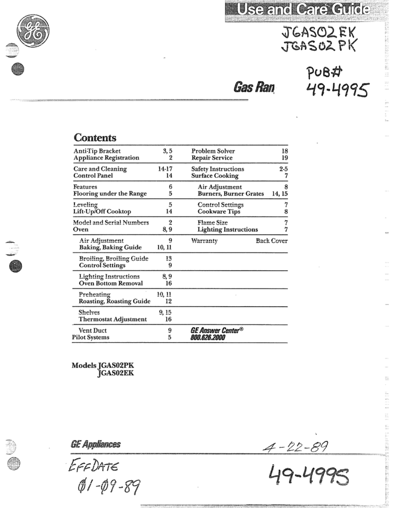GE JGAS02EK User manual