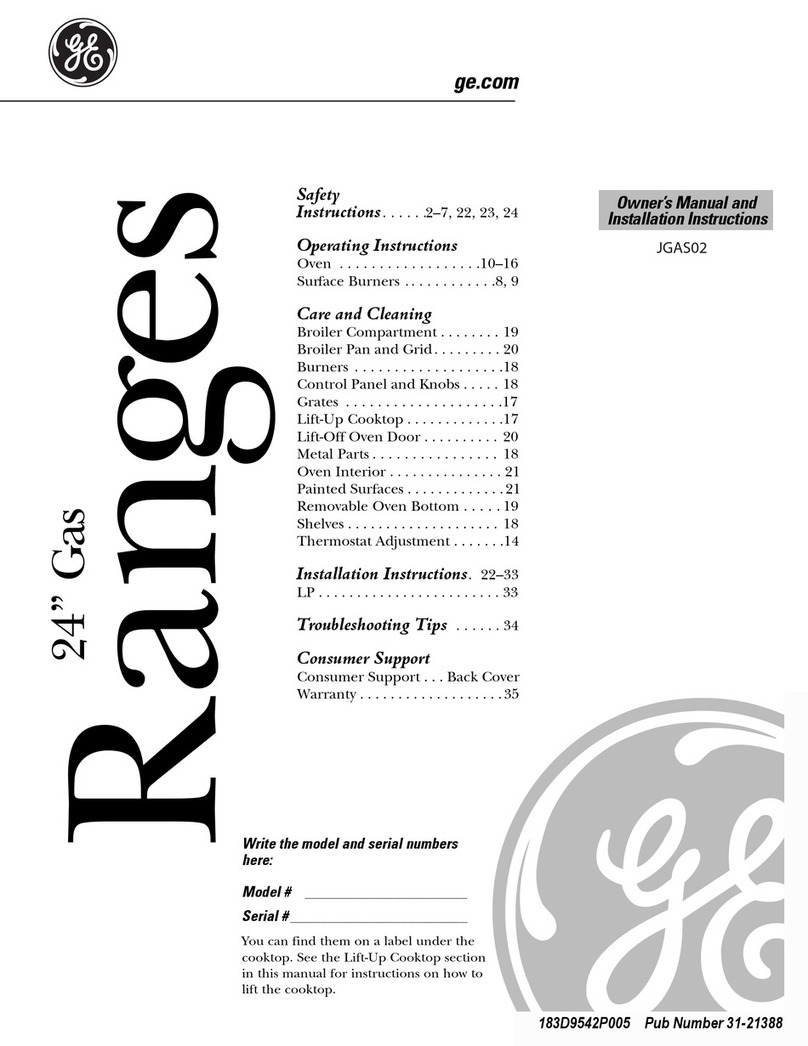 GE JGAS02 Operating instructions