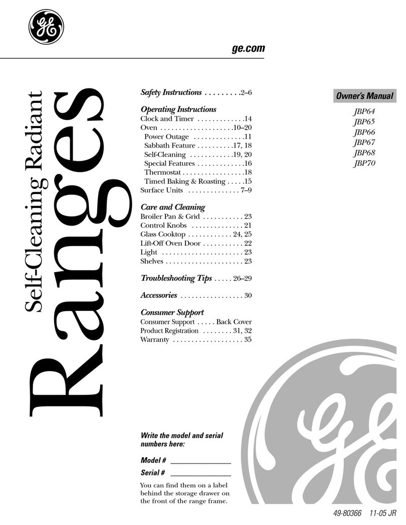 GE JBP64 owner's manual