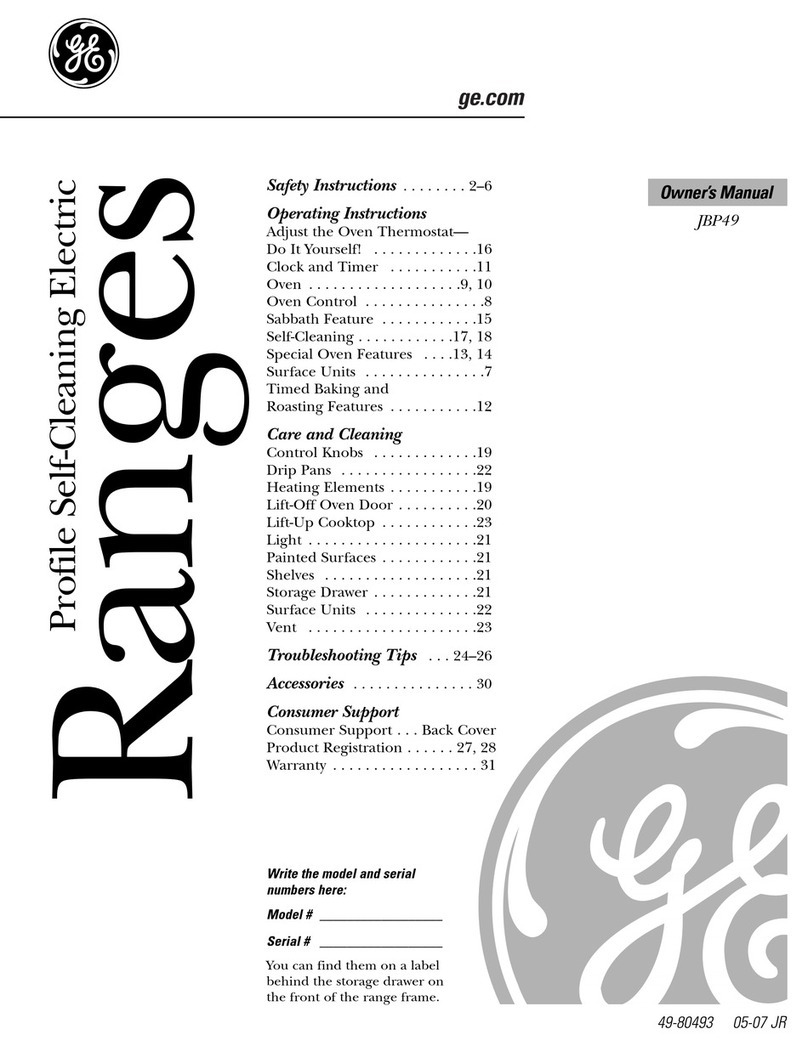 GE Profile JBP49 User manual