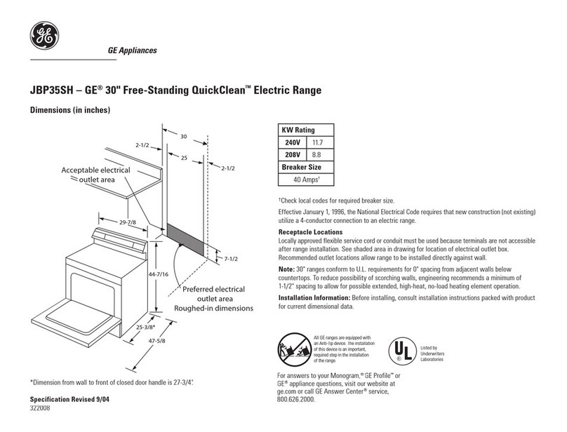 GE JBP35SH User instructions