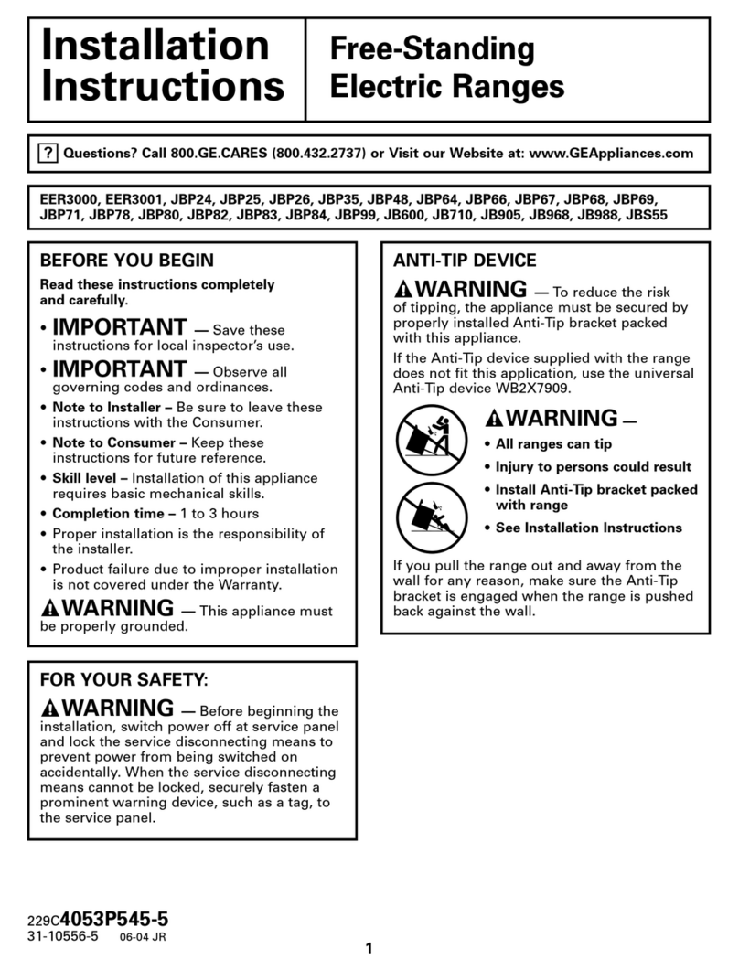 GE JBP99 installation instructions