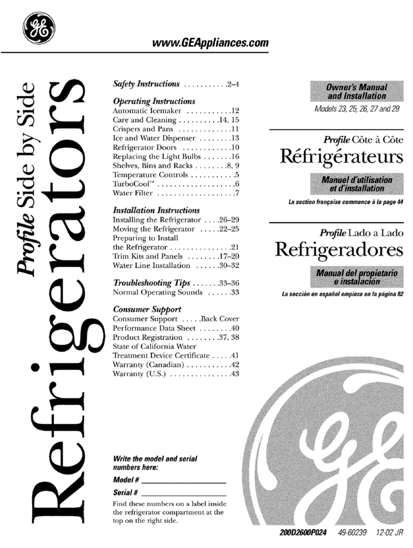 GE Refrigerator Service manual