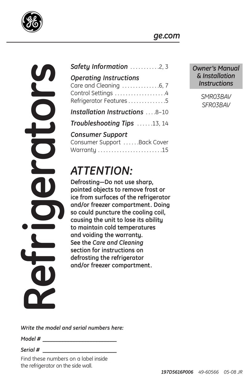 GE SFR03BAV Operating instructions