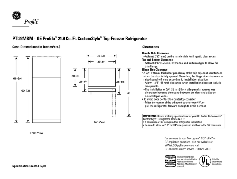 GE Profile PTI22MBM User instructions GE Profile PTI22MBM User instructions