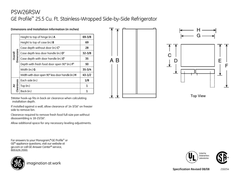 GE Profile PSW26RSWSS User manual