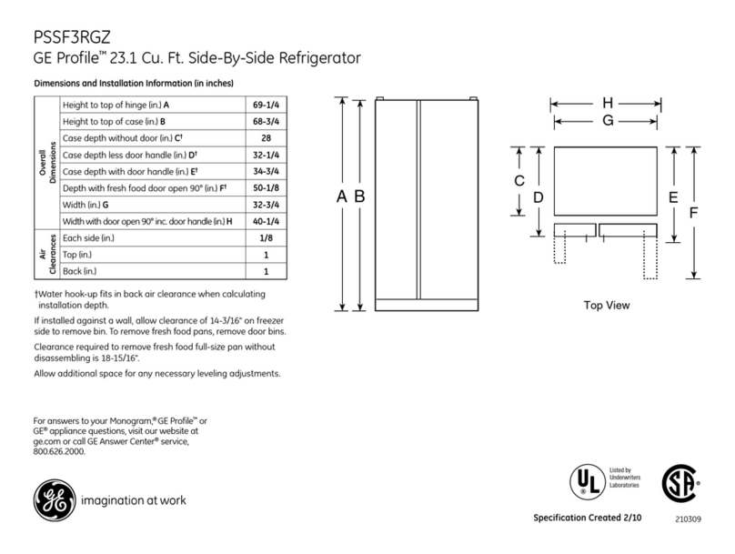 GE Profile PSSF3RGZ User manual