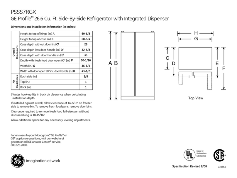 GE PSSS7RGX - Profile 26.5 cu. Ft User manual GE PSSS7RGX - Profile 26.5 cu. Ft User manual