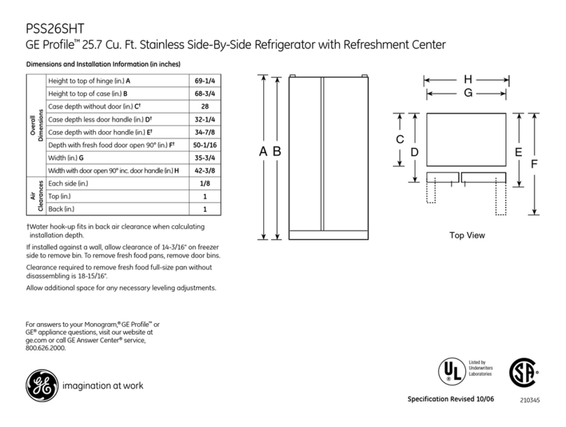 GE Profile PSS26SHTSS User manual