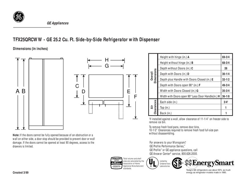 GE TFX25QRCAA User instructions