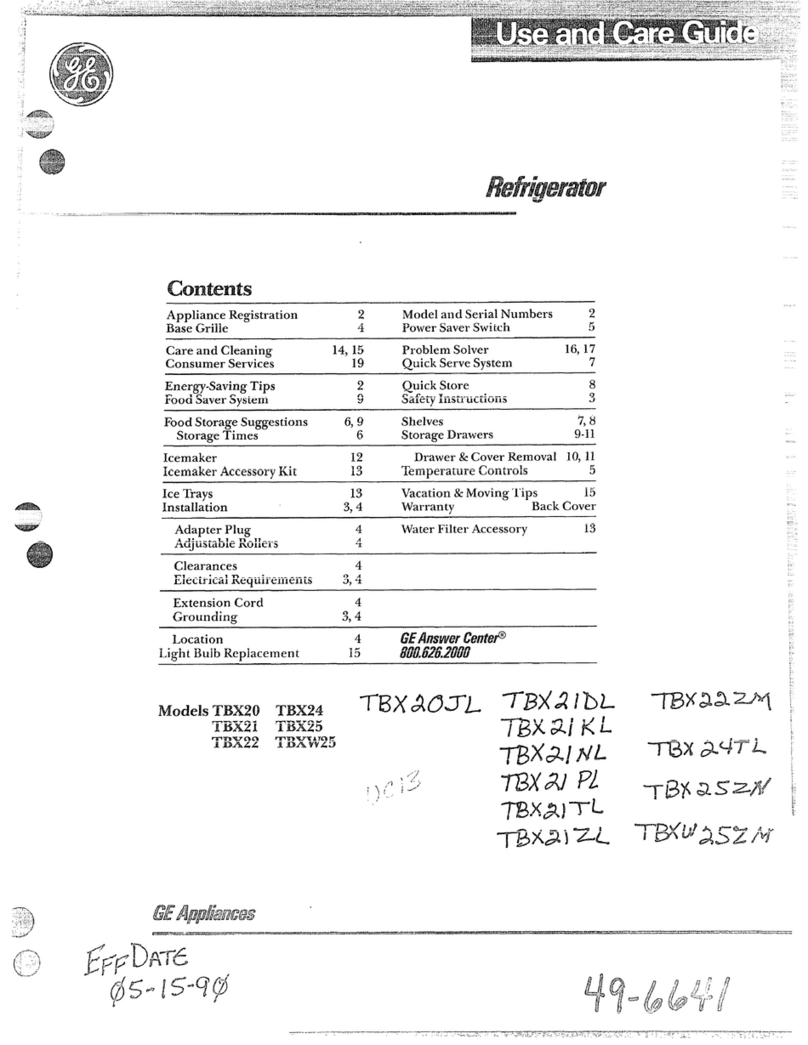 GE TBX22 User manual