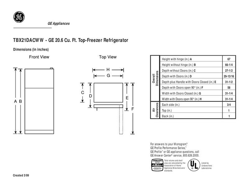 GE TBX21DACAA User instructions