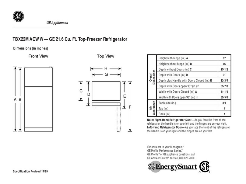 GE TBX22MACAA User instructions GE TBX22MACAA User instructions