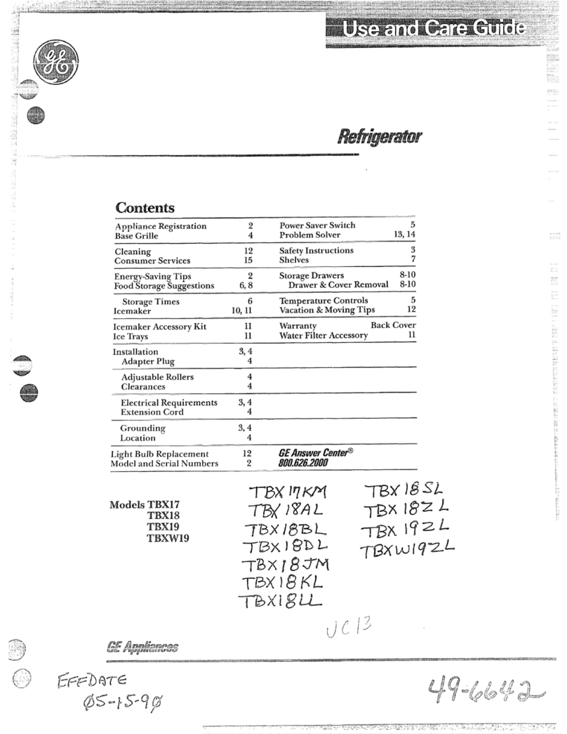 GE TBX17 User manual GE TBX17 User manual