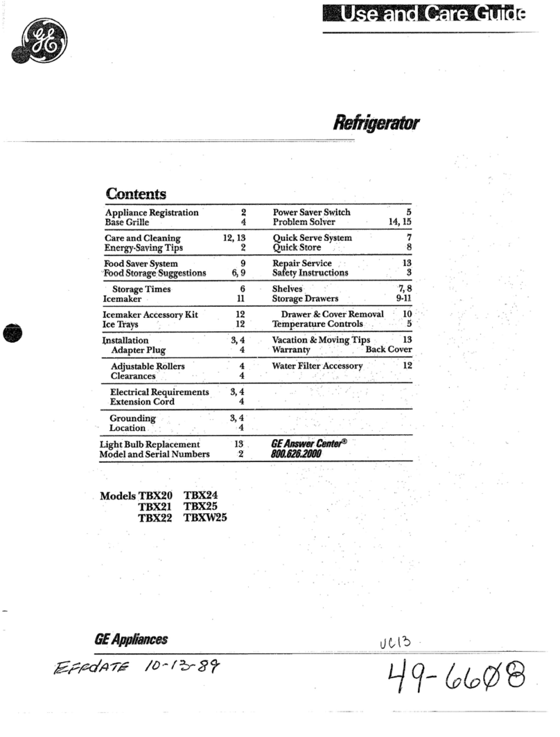 GE TBW25 User manual
