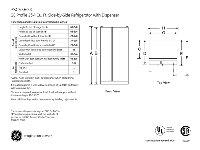 GE Profile PSCS3RGXSS User manual