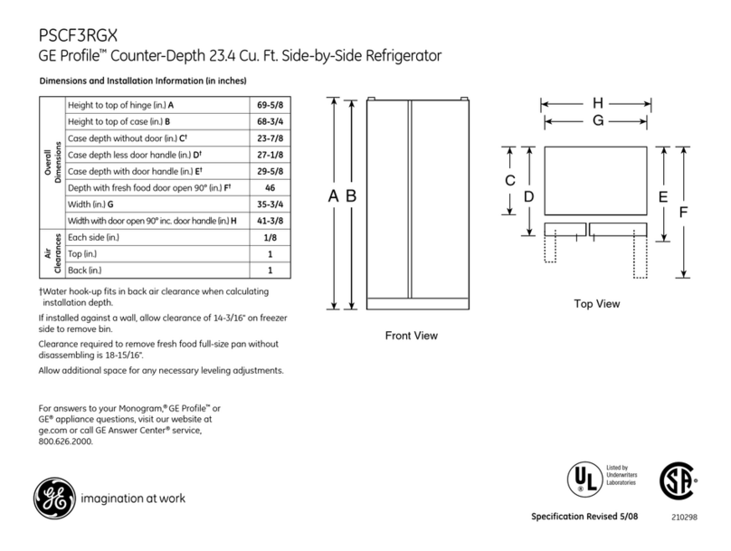 GE Profile PSCF3RGX User manual