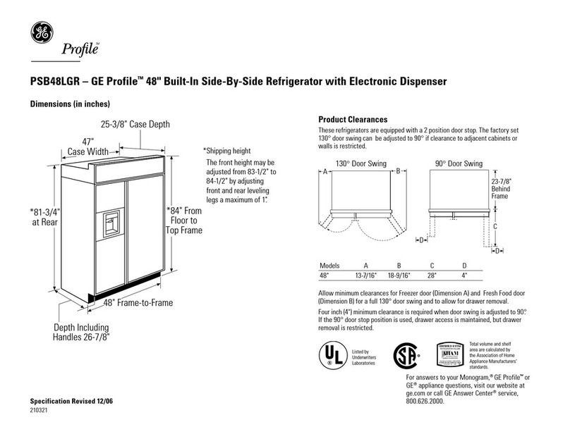 GE Profile PSB48LGR User manual