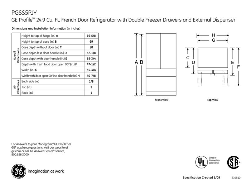 GE PGSS5PJY - Profile 24.9 cu. Ft. Bottom-Freezer... Manual GE PGSS5PJY - Profile 24.9 cu. Ft. Bottom-Freezer... Manual