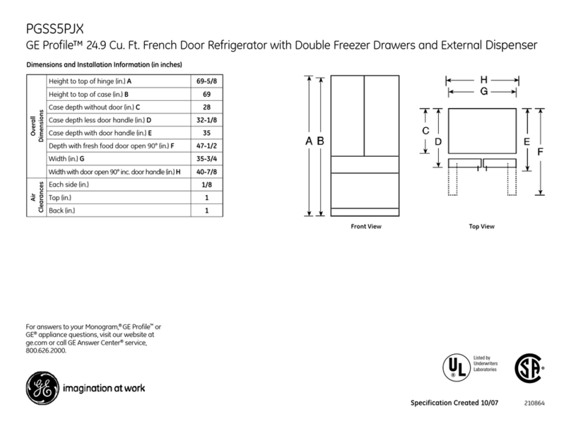 GE Profile PGSS5PJXSS Manual