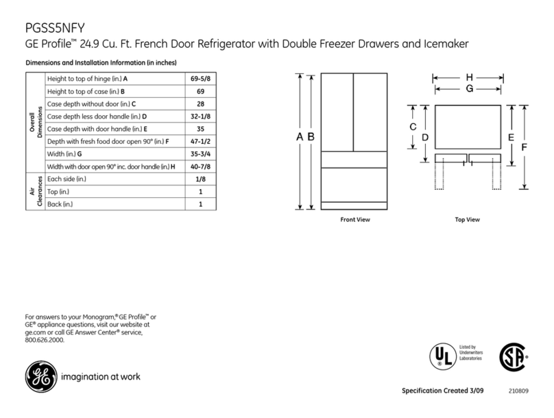GE Profile PGSS5NFYSS Manual