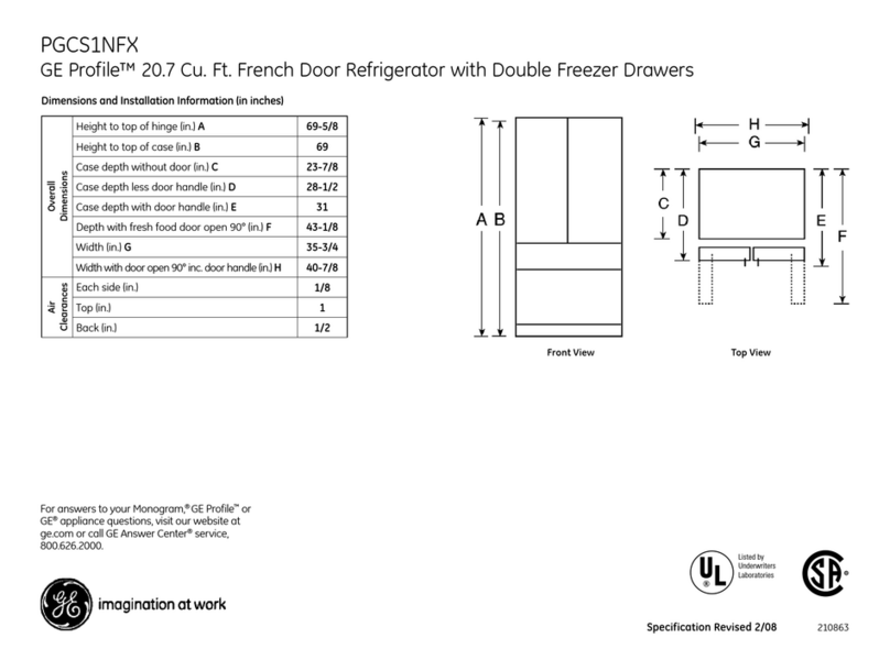 GE Profile PGCS1NFXSS Manual