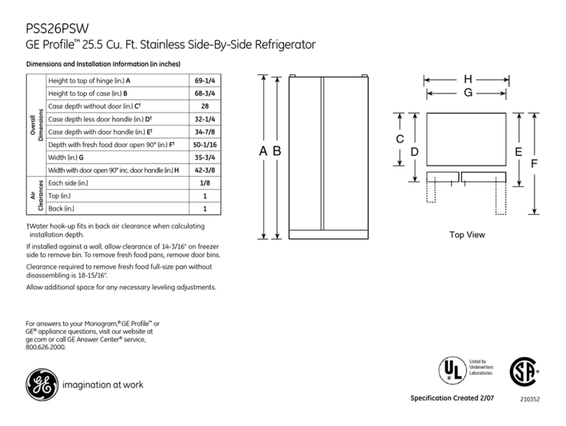 GE Profile PSS26PSWSS User manual