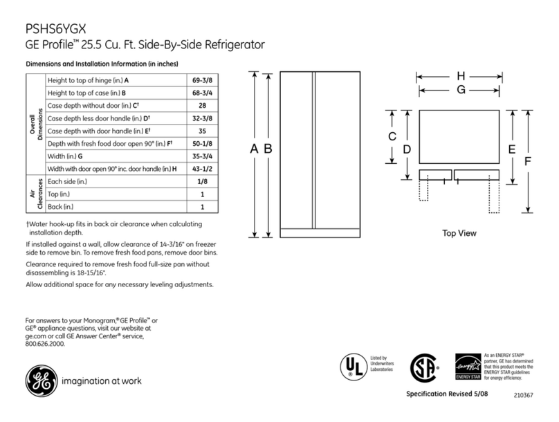 GE PSHS6YGXSS - Profile 26' Dispenser... User manual