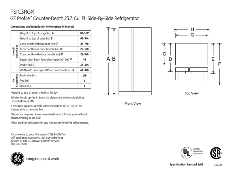 GE Profile PSIC3RGX User manual