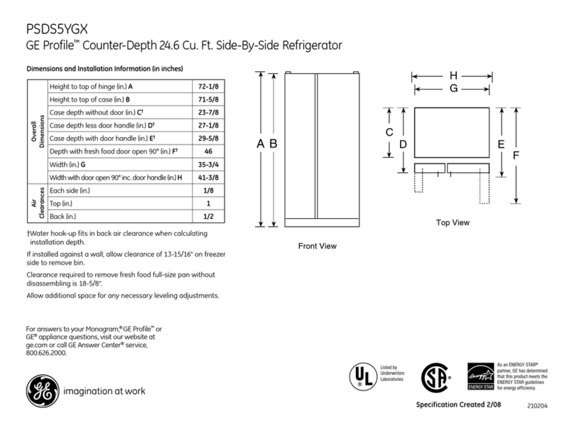GE Profile PSDS5YGXSS User manual