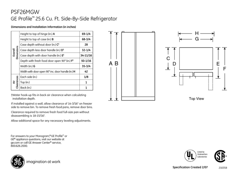 GE Profile PSF26MGW User manual GE Profile PSF26MGW User manual