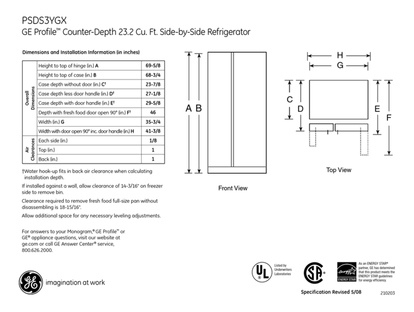 GE Profile PSDS3YGXSS User manual