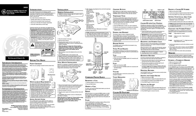 GE 26929C/D User manual