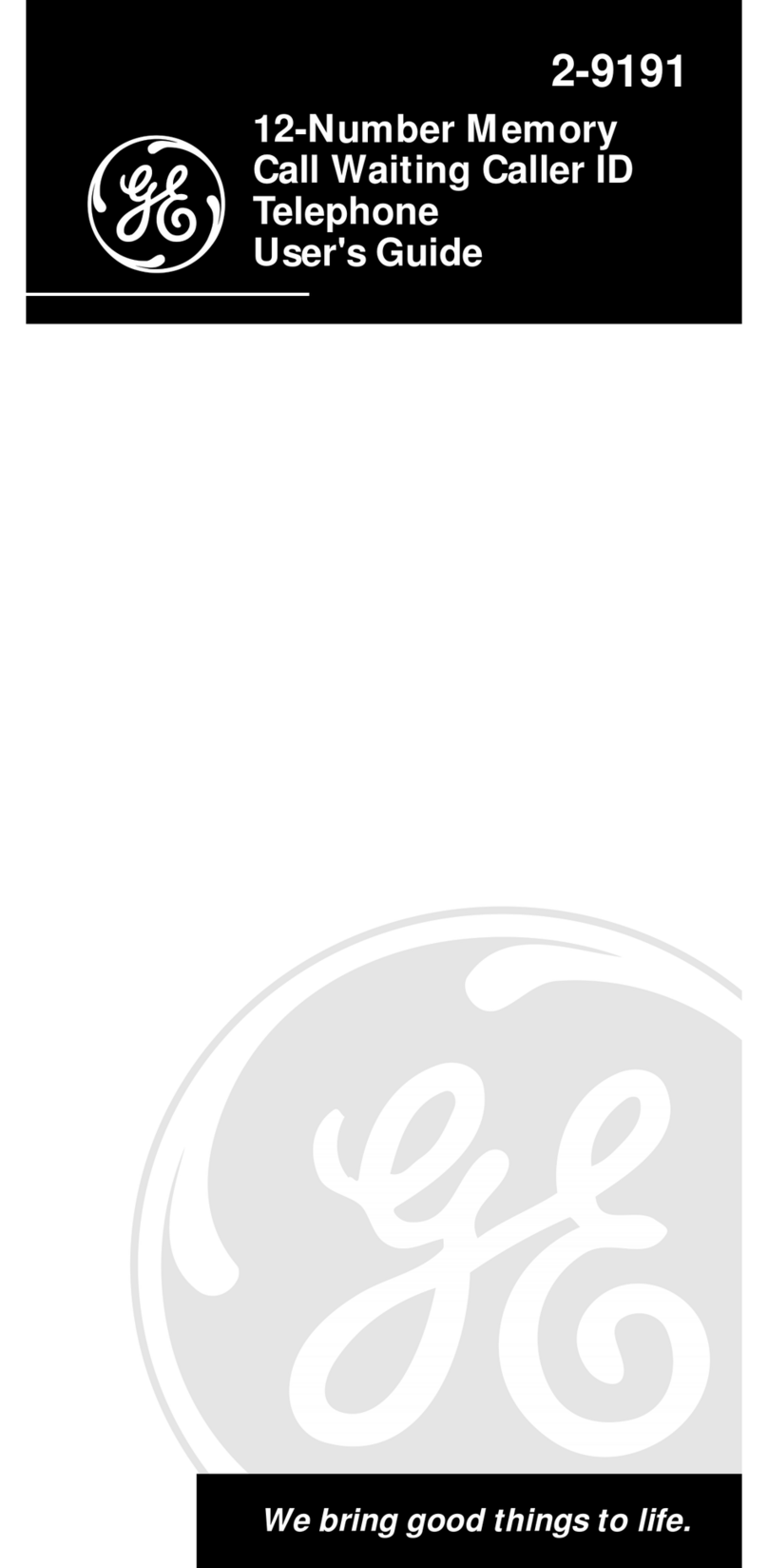 GE 2-9191 User manual