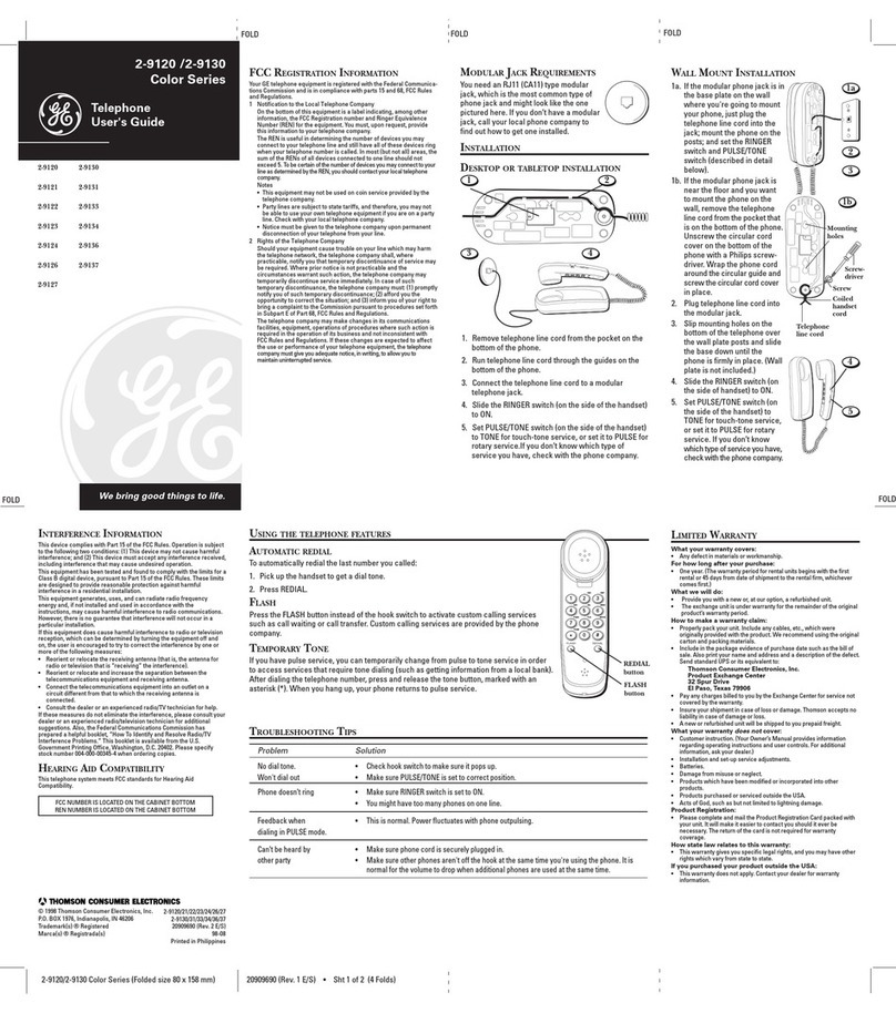 GE 2-9121 user guide