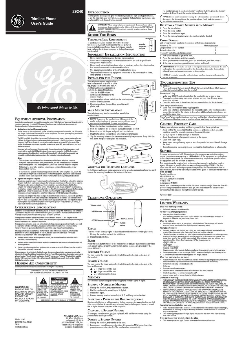 GE 55927860 User manual