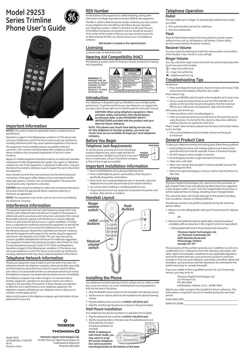GE 29253 Series User manual