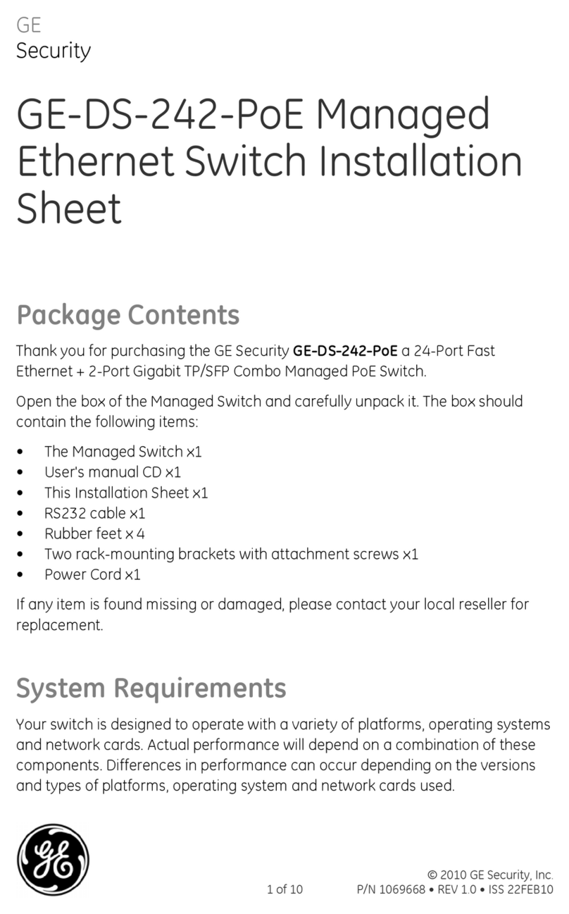 GE GE-DS-242-POE Installation sheet