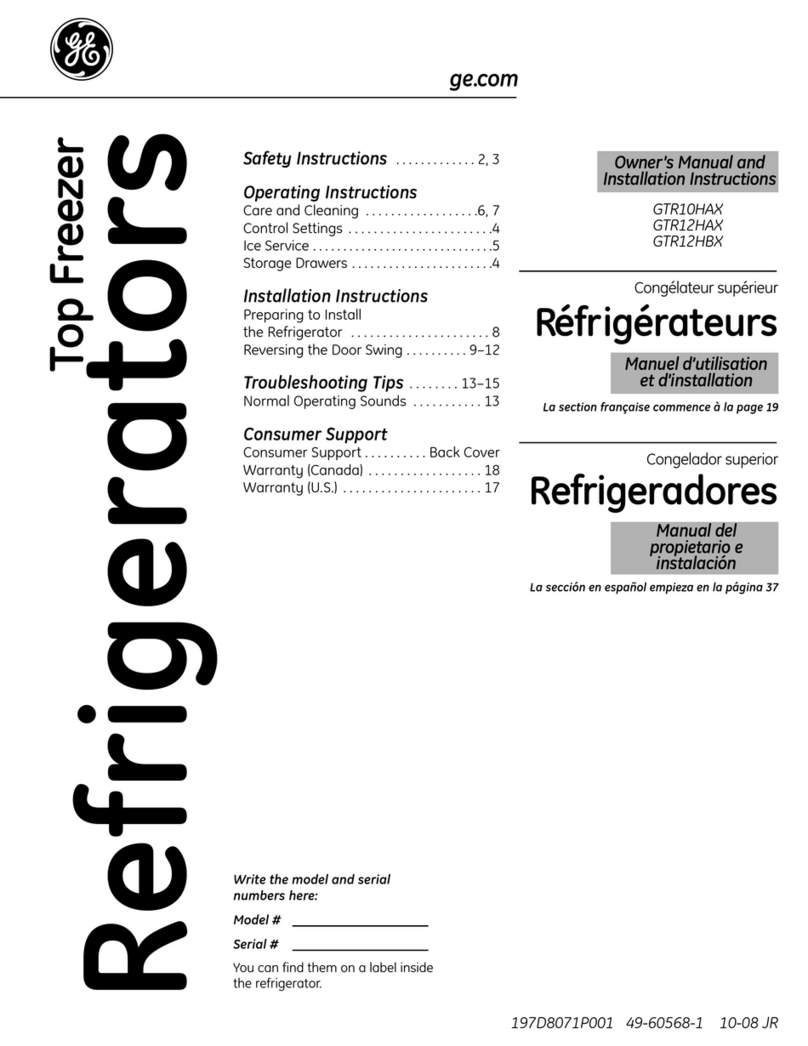 GE Profile GTR12HBX User manual