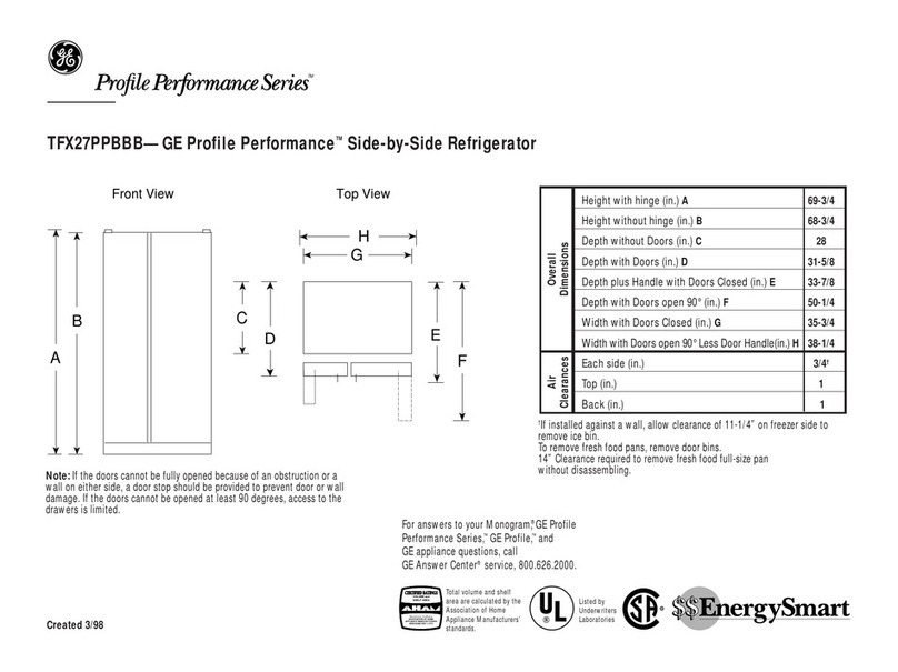 GE GE Profile Performance TFX27PPBAA User manual