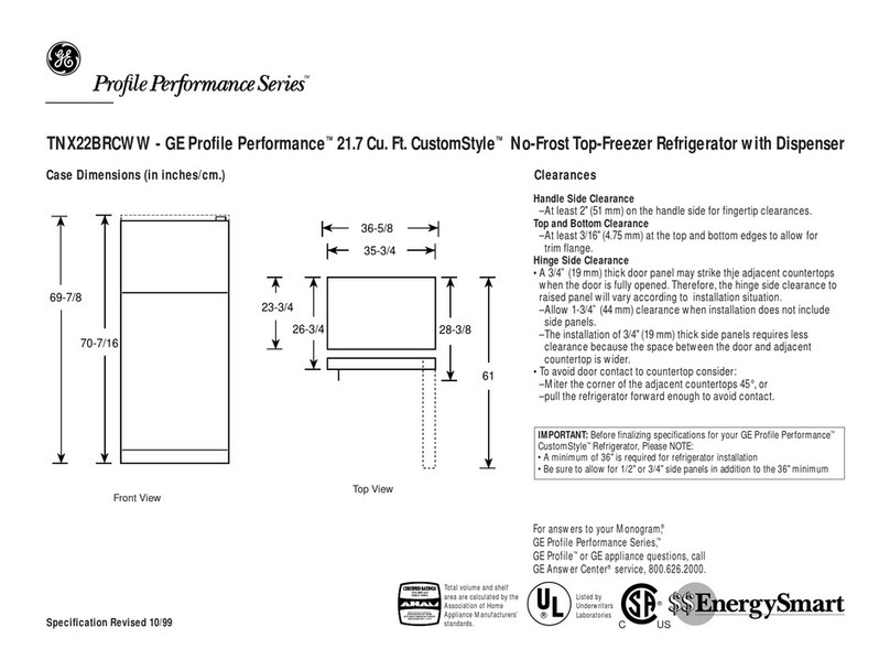 GE GE Profile Performance CustomStyle... User manual GE GE Profile Performance CustomStyle... User manual